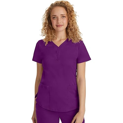 Healing Hands Jane Scrub Top for Women with Y-Neck, Pockets & Stretch 2167