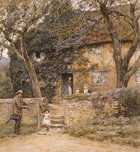 Peinture le violoneux par Helen Allingham affiche sur toile haut de gamme 60x90cm