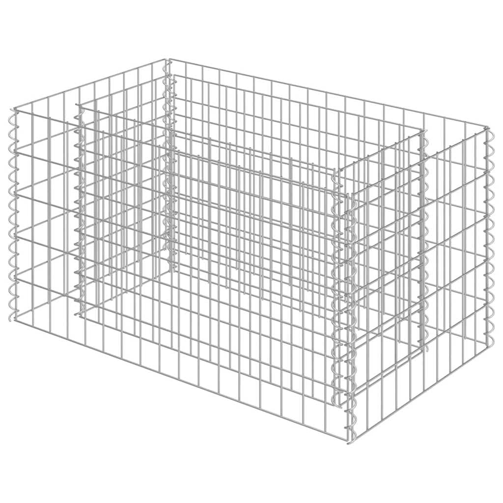 vidaXL Gabion Raised Bed Galvanised Steel 90x50x50cm Stone Basket Raised Bed