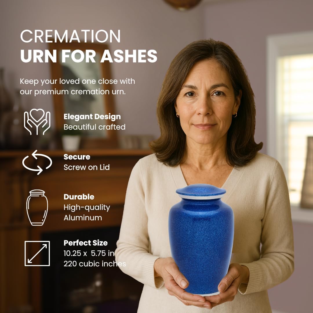 Blue Pearl Adult Cremation Urn