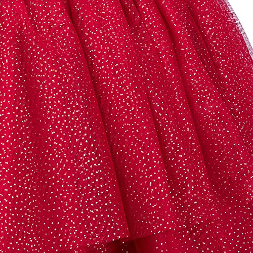 Disney Mickey Mouse Adaptive Holiday Dress For Girls, Size S (5/6) Red #TOP4