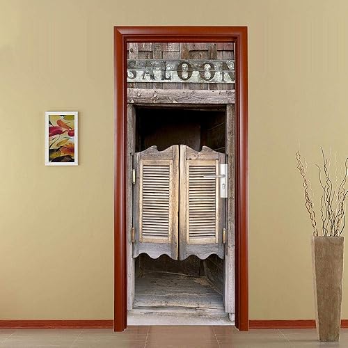 Miniatura 8 de Adhesivos 3D para puerta, murales para despegar y pegar, salón, calcomanías autoadhesivas extraíbles de PVC, impermeable, póster para dormitorio,