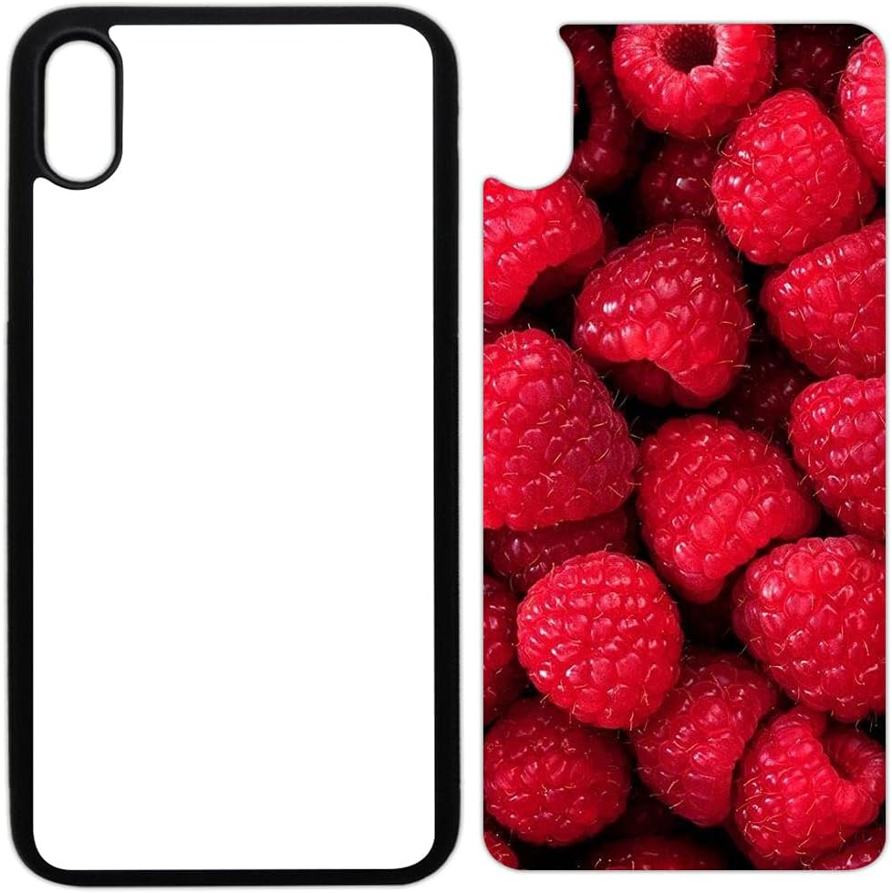 [10 Pack] Innosub Sublimation Phone Cases Compatible with iPhone Xs MAX - Rubber Black Blank Dye Cases and Aluminum Inserts for Dye Sublimation/Printable Phone Cover Blanks