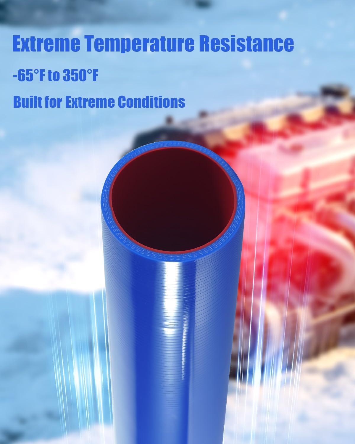 3" ID x 3 Foot Silicone Radiator Coolant Hose Fit for Peterbilt Freightliner Kenworth Truck Trailer Bus, Coolant Hose High Temp, 4 Ply with Rubber Lining