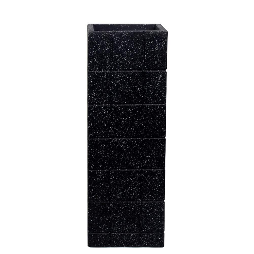 Porte-parapluie en céramique haut de gamme, grand vase de couloir noir design carré
