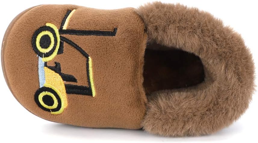 ESTAMICO Girls Cute Cartoon Slippers with Memory Foam Kids Plush Warm Winter House Shoes - Image 4