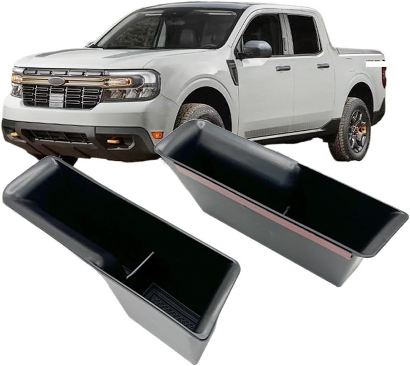 Car Glove Box Organizer Fit for Ford Maverick Door Storage Box Fit for Lone Ranger Armrest Central Accesories Durable(White)