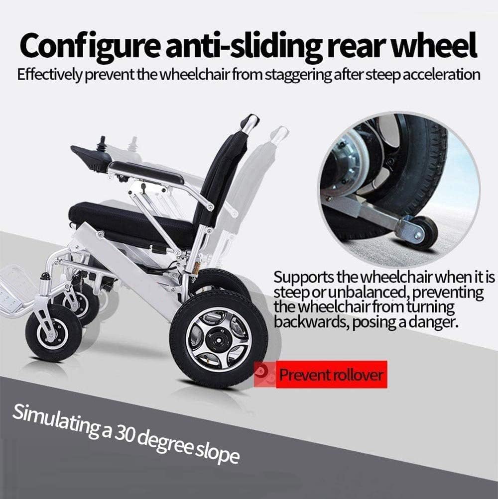 Silla de Ruedas Eléctrica de Alta Resistencia Silla de Ruedas Eléctrica Plegable Motorizada, Potente Motor Dual, Baterías de Litio 24V20A, Adecuada para Personas Mayores y discapacitadas