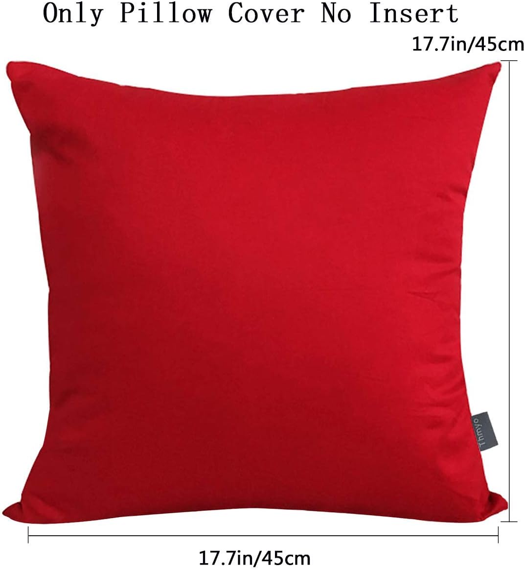 4-Pack Cotton Solid Decorative Throw Pillow Case Square Cushion Cover Pillowcase (Cover Only,No Insert)(18x18 inch/ 45x45cm,Red) : Home & Kitchen