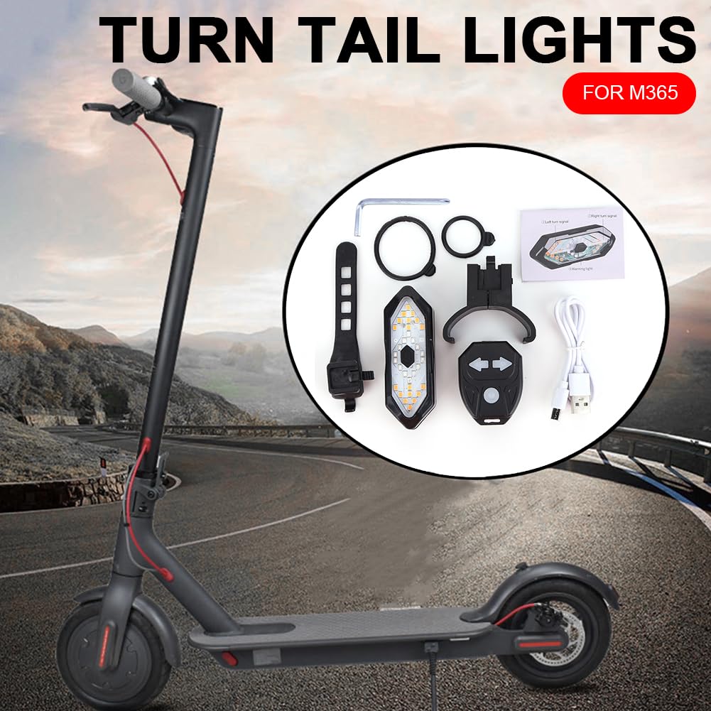 Starnearby Fanale Posteriore Scooter Elettrico con Telecomando Lampada Posteriore LED USB Ricaricabile Luce Posteriore Monopattino Elettrico Indicatori di Direzione per M365, Pro 2, MI 4