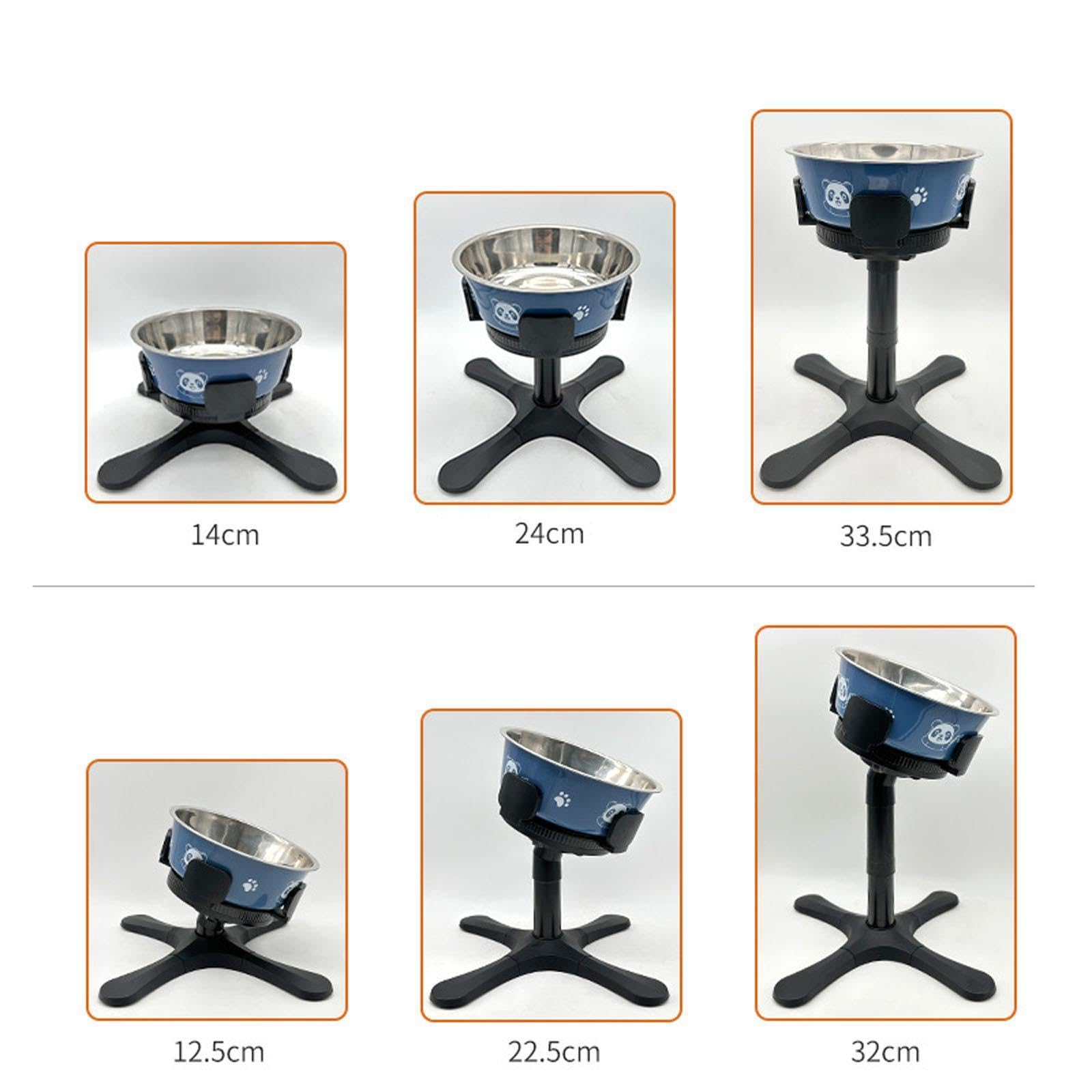 Cuenco Elevado para Perros con Soporte Regulable en Altura Y Ancho, Ideal para Razas Grandes, Medianas Y Pequeñas, 1 PC