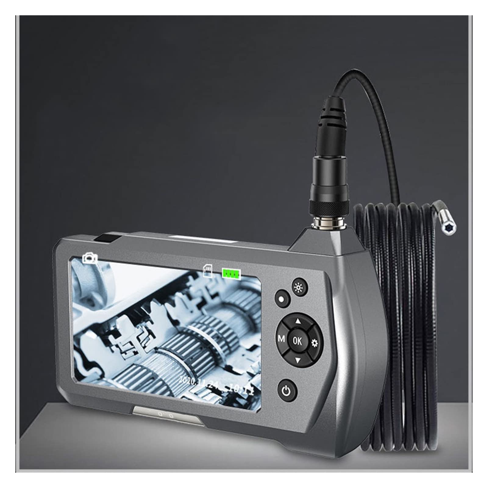 Endoskop, 7,6 mm 1. 0mp 4.5" Screen Cyfrowy Endoskop Snake Inspection Camera 3 2 GB. Boroskop z baterią 18650 Diody LED(3M)