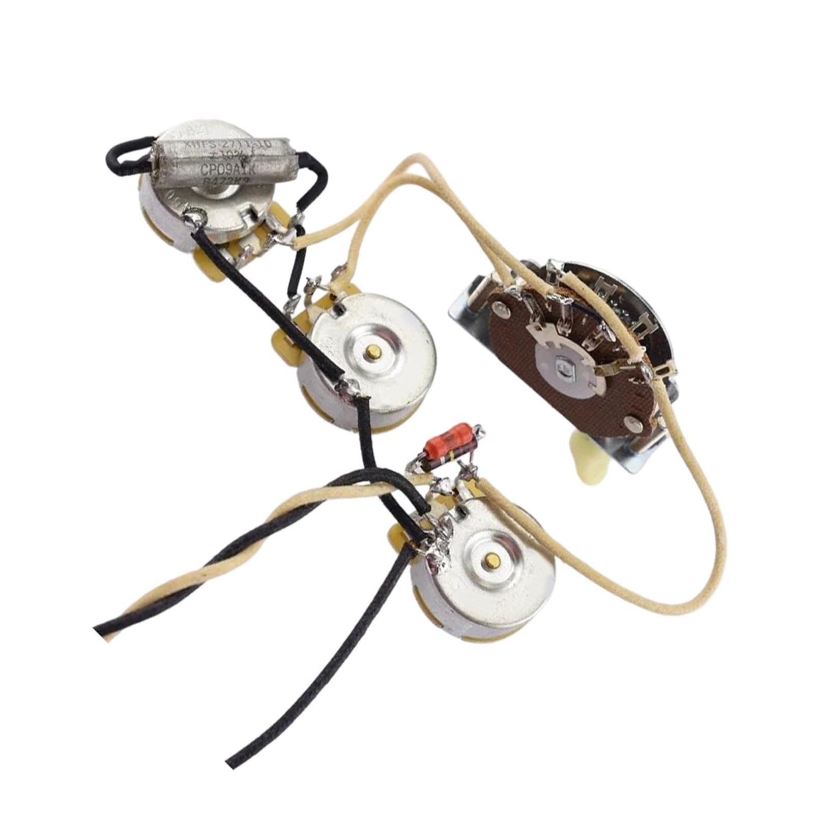 1 Zestaw Okablowania Do Gitary Elektrycznej Z Potencjometrem Mosiężnym 250 K 5 Ustawień | Uprząż gitarowa(2)