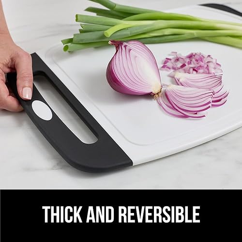 Miniatura 115 de Gorilla Grip - Tabla de cortar extragrande, mango de fácil agarre, surcos para jugos, antideslizante y gruesa. Apta para lavavajillas, no porosa