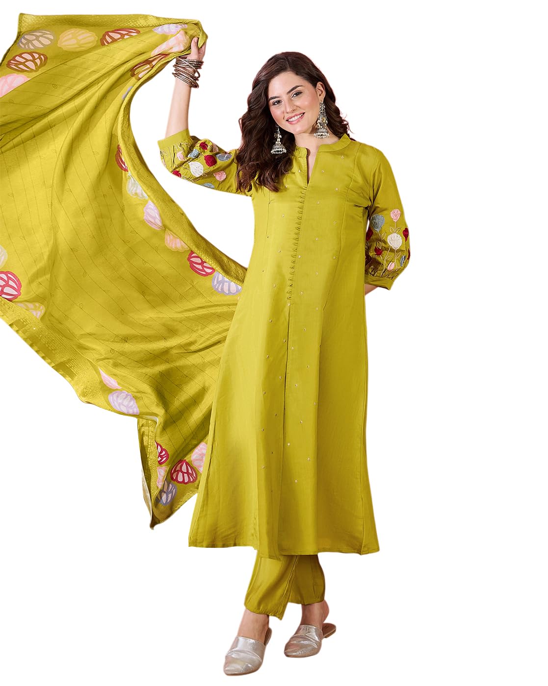 LYMI LABEL Light Purple Roman Silk Zari Thread Embroidered Kurta with Pant and Digital Printed Dupatta - Review, Price and Buying Guide