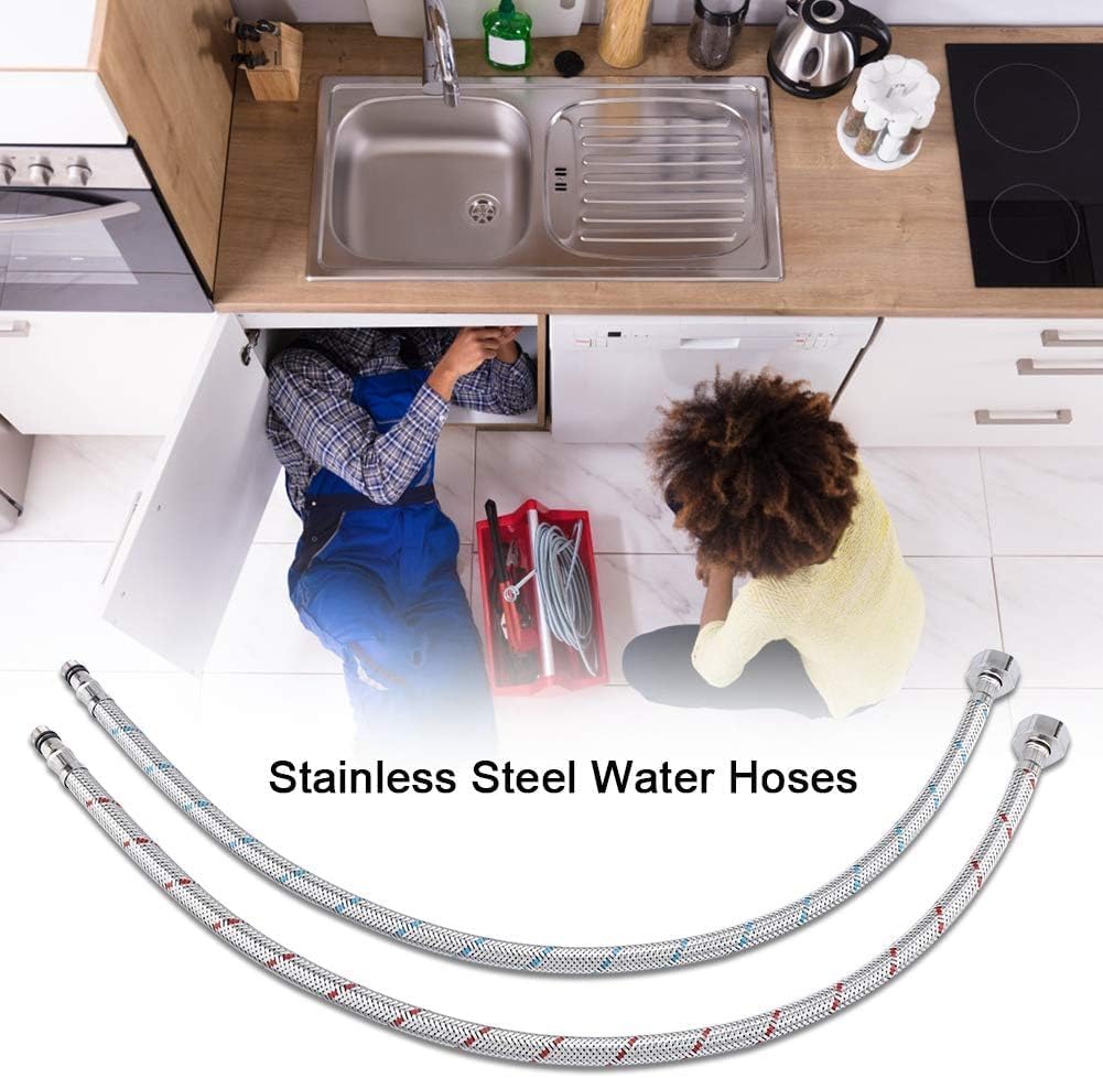 Tap Tails,Stainless Steel Metal Water Inlet Pipe,for Bathroom,Toilet Kitchen Water Connectors,Metal Tube High Pressure