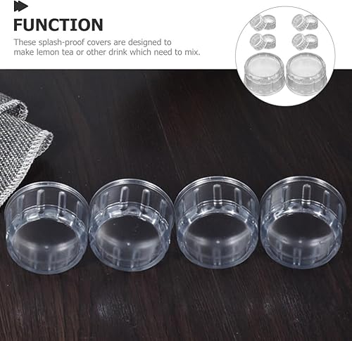 Miniatura 3 de SEWACC Tapa de repuesto para coctelera, 10 unidades, mezclador de té con leche de burbujas, tapas de tazas de coctelera, tapa para tazas de jugo,