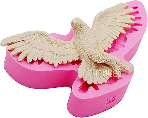 Molde de silicona para adornos de águila voladora calva para decoración de bricolaje, manualidades, equipaje, manualidades, baratija, molde de