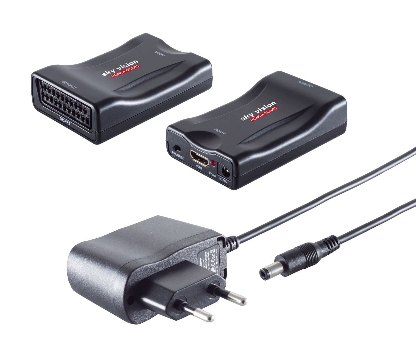 Konwerter HDMI na SCART, przetwornik HDMI, sky vision HDMI do SCART adapter 1080P 60Hz HD do DVD, Blu-Ray, PS4, PS3, Xbox, Sky