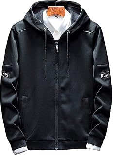 [foveitaa] メンズ パーカー 春服 秋服 ジップアップパーカー トレーナー スウェット コート 厚手 トップス 無地 長袖 服 メンズ フード付 かっこいい ジップアップコート 春秋冬