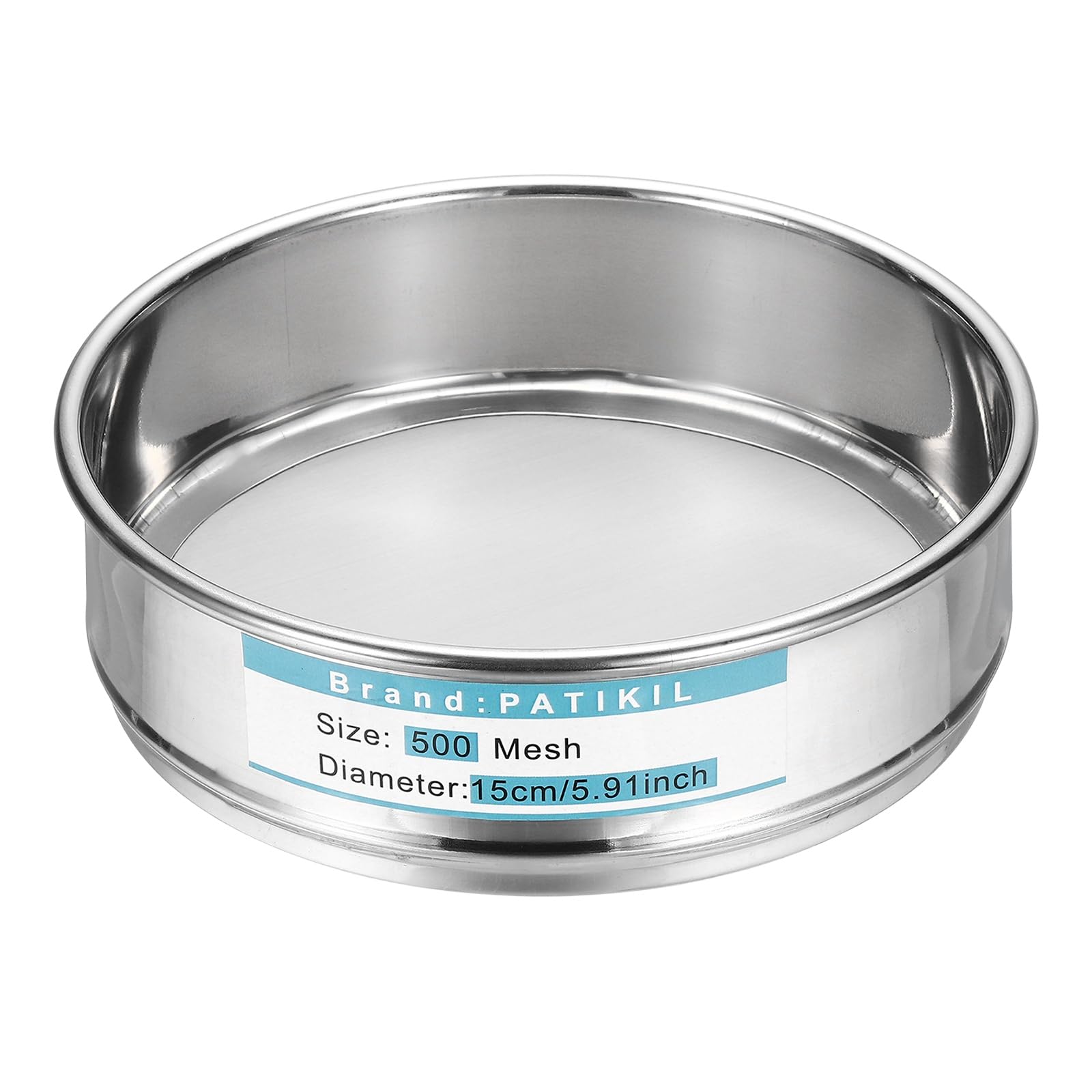 PATIKIL 500 Mesh (0,035mm) Laborsieb, 15cm (5,9 Zoll) Durchmesser Siebgewebe 304 Edelstahl Drahtgewebe Feines Sieb Für Industrielles Labor Haushalt Bodensieb Trockensieb Hasch