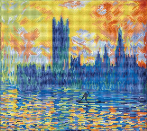 DIAMOND DOTZ DD10 Intermediate Kit, London Parliament in Winter (Après Monet), 46 x 41 cm