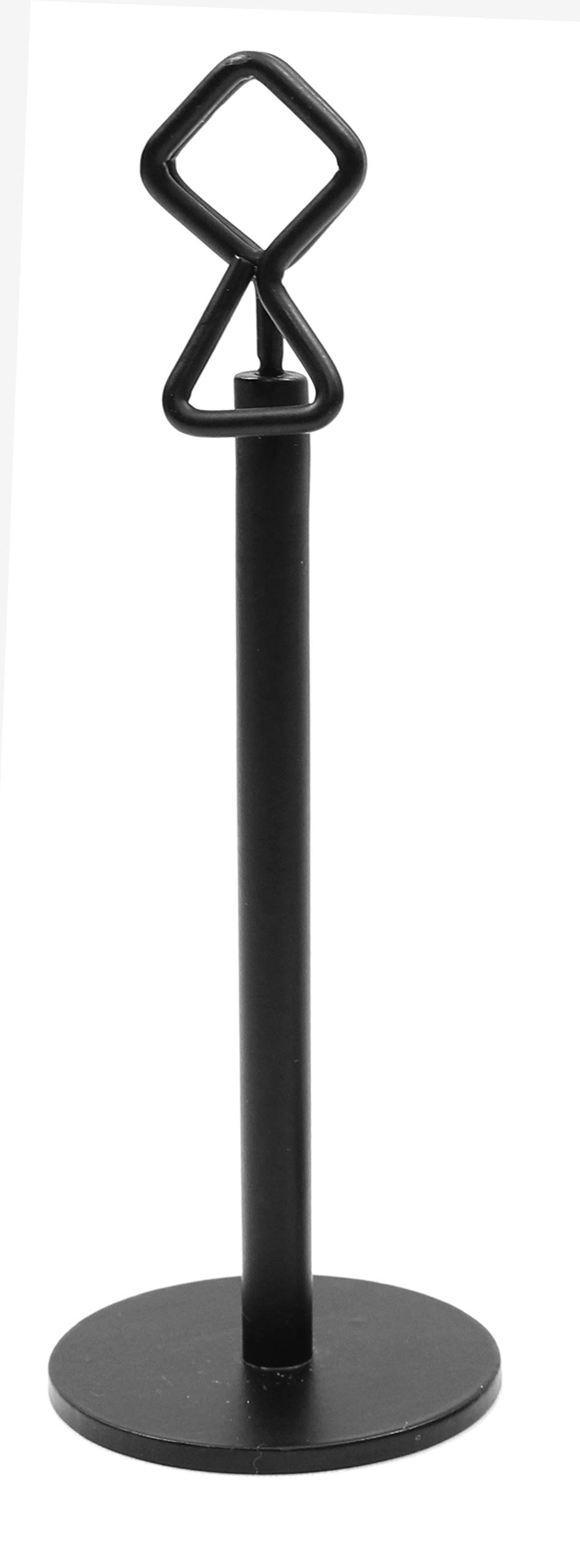 Support pour carte en métal noir de 20,3 cm avec clip de fixation résistant