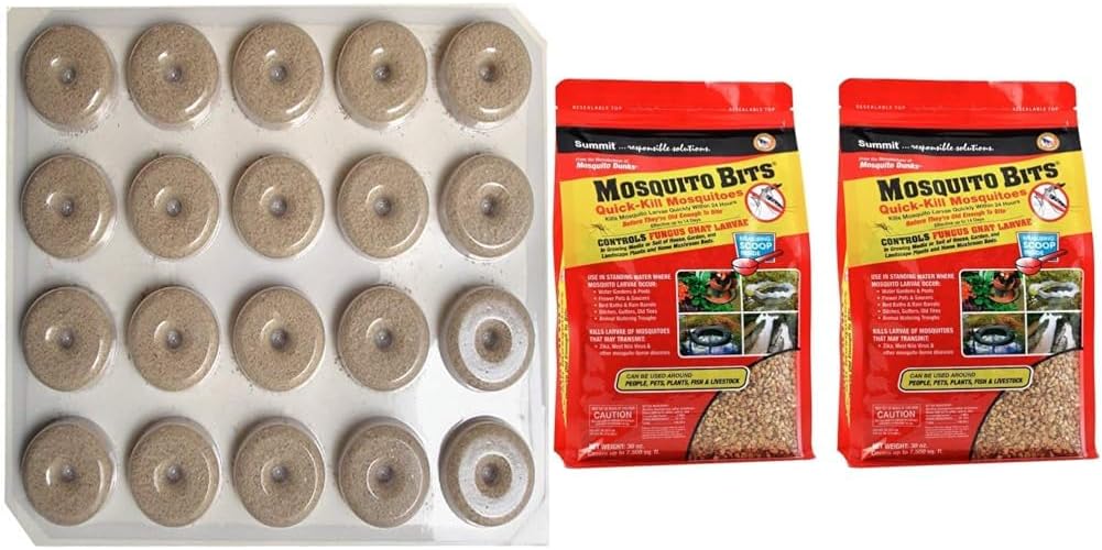 Summit…responsible solutions 155 Summit 100 Count Mosquito Dunk, Natural & Summit Responsible Solutions Mosquito Bits - Quick Kill, 60-Ounce (2 Pack)