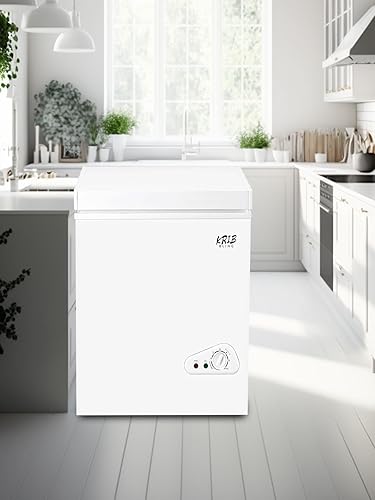 Miniatura 7 de Congelador horizontal Krib Bling 3.5 pies cúbicos con termostato ajustable, congeladores compactos con cesta de almacenamiento extraíble para