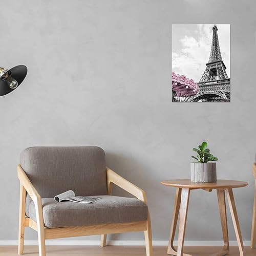 Miniatura 6 de Decoración de pared de la Torre Eiffel de París para dormitorio de niñas, fotos de baño en blanco y negro, decoración de pared para paredes, arte