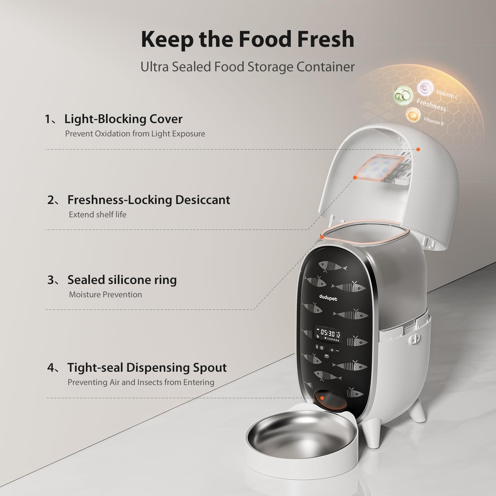 Comederos automáticos para gatos, dispensador de alimentos secos para gatos con temporizador de 3 litros, comedero automático para perros con grabadora de voz de 10 segundos, alimentador automático