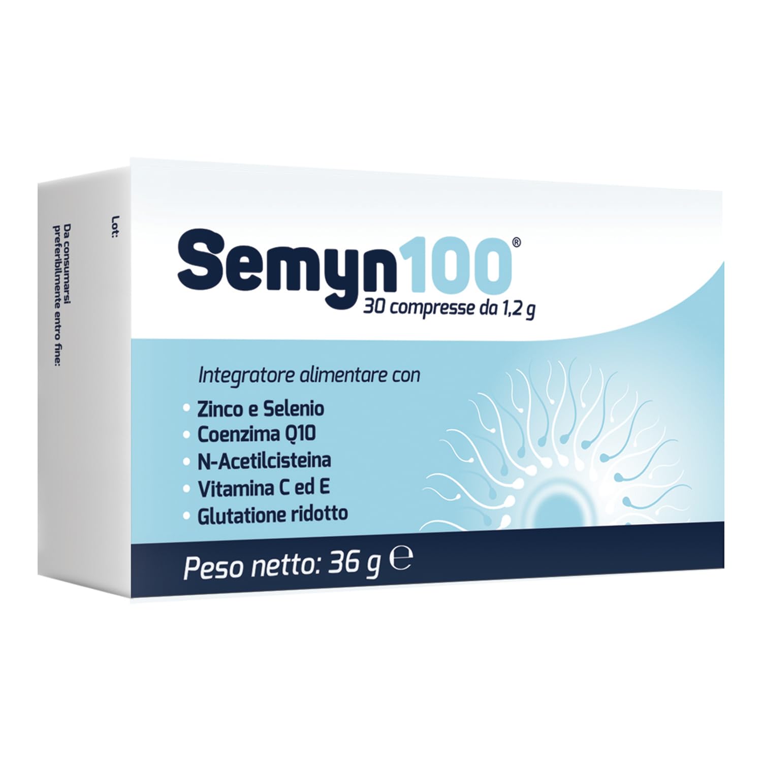 Semyn100 Integratore Fertilità Uomo con Zinco, Arginina e Carnitina 30 Cpr | For