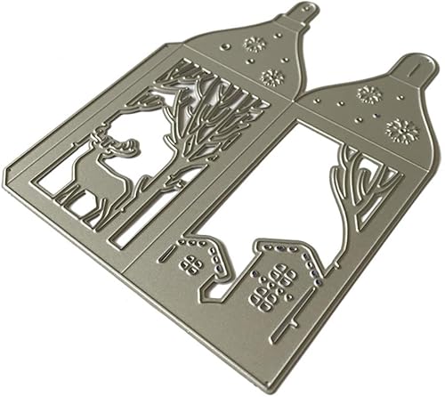 Troqueles de corte de metal de alce de árbol de Navidad, plantilla de álbum de recortes, sello de álbum de bricolaje, troqueles de corte de papel