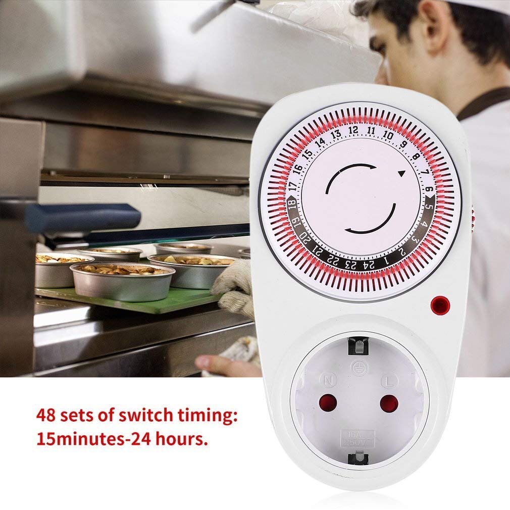 Eieruhren 24 Stunden Timer EU/US/UK-Stecker in Mechanical Grounded Programmierbarer Timer-Schalter Smart-Countdown Schaltsteckdose Indoor Auto Power Off Timer Eieruhren Zeitschaltuhren