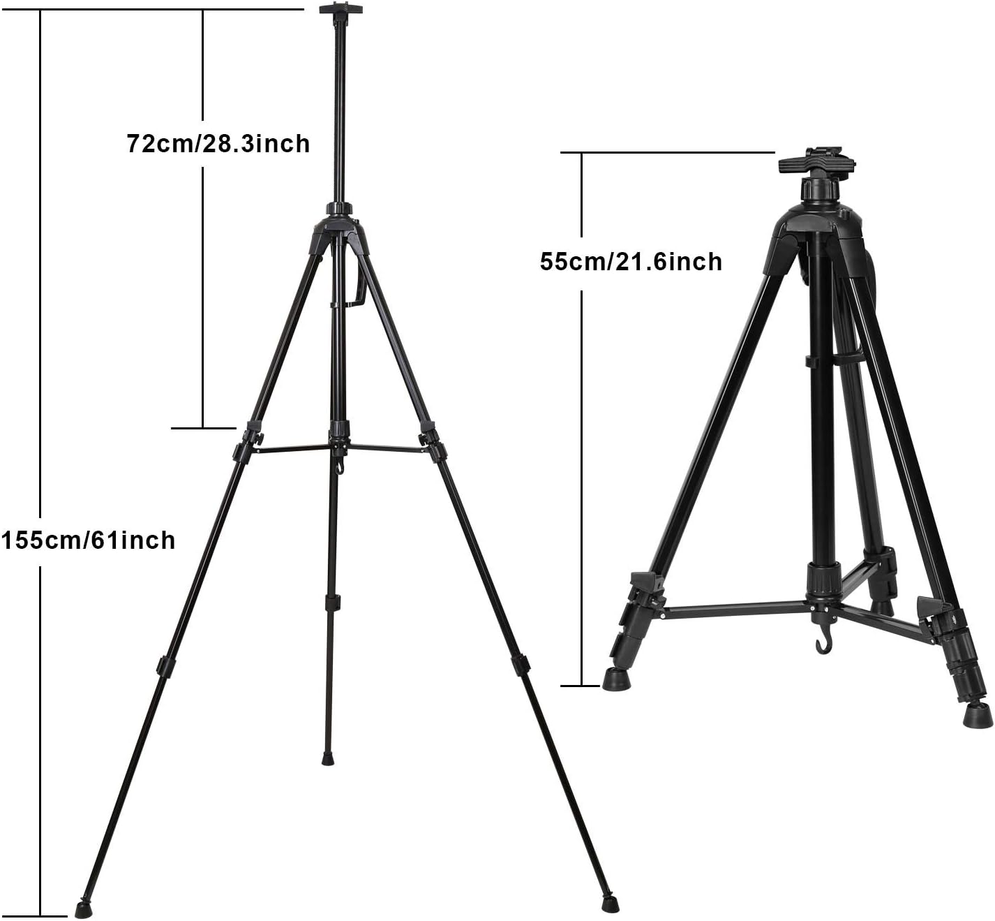 Easel Stand IMAGE Aluminum Metal Tripod Field Easel Adjustable Height 21 to 66 Inches Lightweight and Durable Artist Easel with Portable Bag for Floor/Table-Top Drawing and Displaying