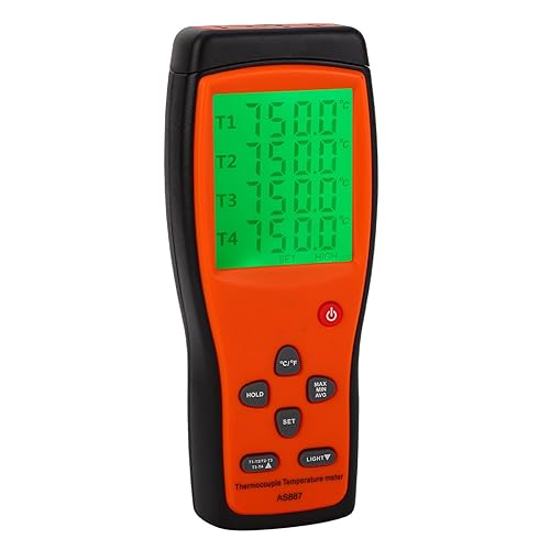 Miniatura 5 de 4 Channels Temperature Meter, Thermometer for 4 K Type Probes, Digital Tester -200-1372 with 2 Units Switching, Contacting Type
