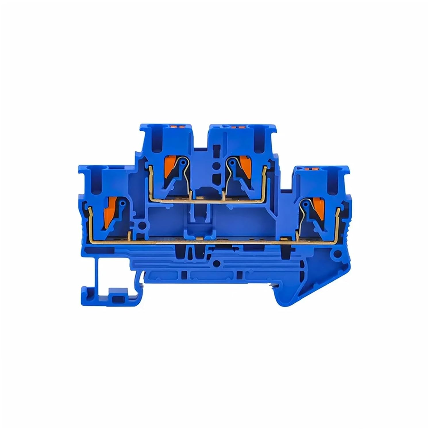 50pcs PTTB-2.5 Wire Conductor 4 Color Electrical Connector Double Level Spring Connection Din Rail Terminal Block(Orange)