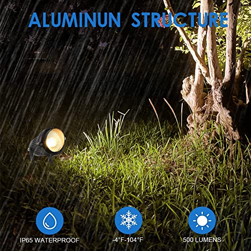 Eleglo Landscape Lights,Low Voltage Led Landscape Lighting, 12V Ac/Dc Waterproof Landscape Spotlights Outdoor With Stake For Tree Flag Spot Light 3000K Warm White Lawn Decorative Lamp (Circle Base) #TOP3