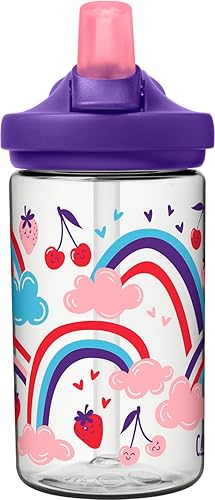 Miniatura 75 de CamelBak Eddy+ Kids Bite Valve Straw Tritan Renew Water Bottle Animales de la selva,Bandidos de aviones,Chef Dino,Mariposas de bloque