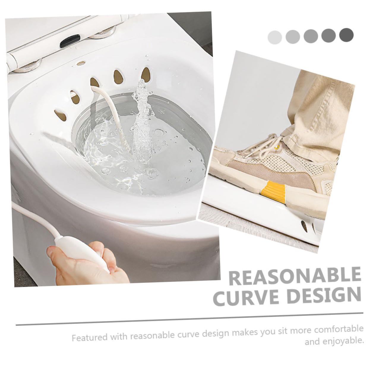 MOLUCKFU Ergonomic Design Easy to Clean Foldable Women Bidet Hip Washing Basin Warm Water Ready