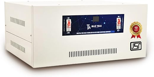 BLUETRAX 15 KVA 12000W Mainline Voltage Stabilizer | 90V–300V | Copper | Table Top | Digital | Heavy Duty for Home Multipu...