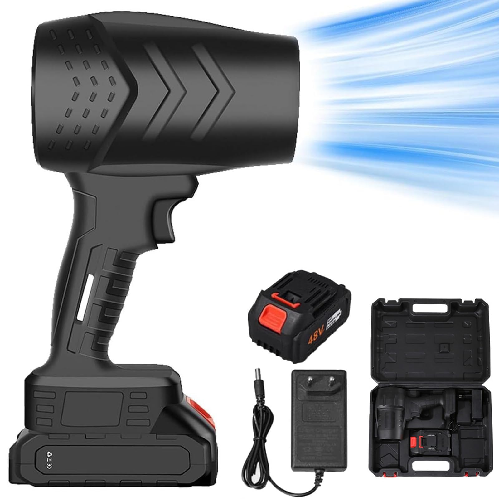 Seese Cordless Leaf Blower, Turbo Jet Blower Leaf Blower, Electric Cordless Leaf Blowers 300000RPM Handheld Leaf Blowers, Portable Handheld Blowers with 21V 1500mAh Battery for Lawn, Car, Outdoor
