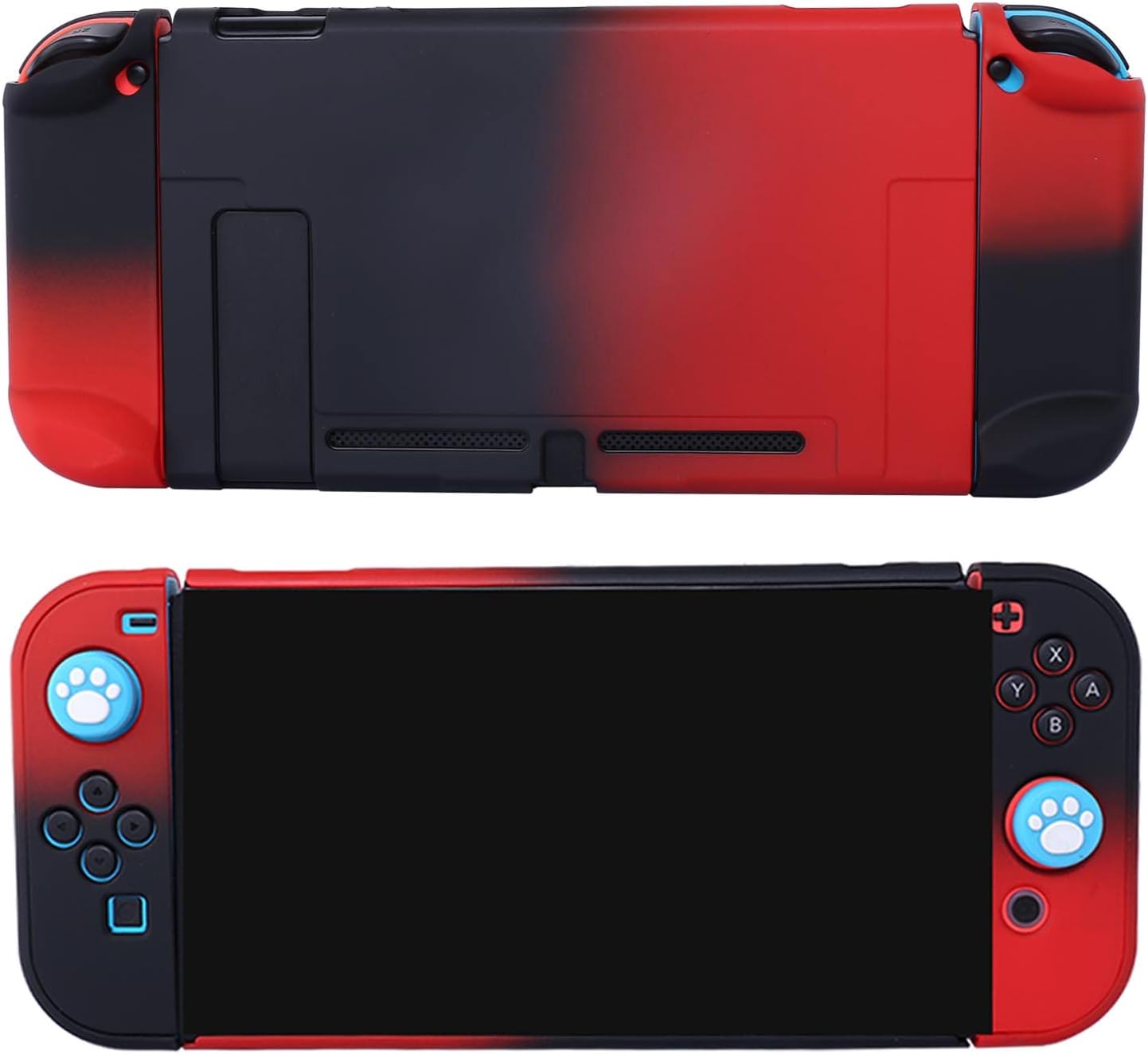 Dockable Case for Nintendo Switch - COMCOOL 3 in 1 Protective Cover Case for Nintendo Switch and Joy-Con Controller with Screen Protector - Red Black