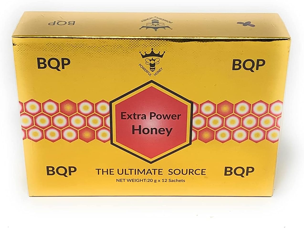 BQP Extra Power Honey – 12 Sachets x 20g – Natural Energy Booster – Premium Quality Herbal Honey Supplement