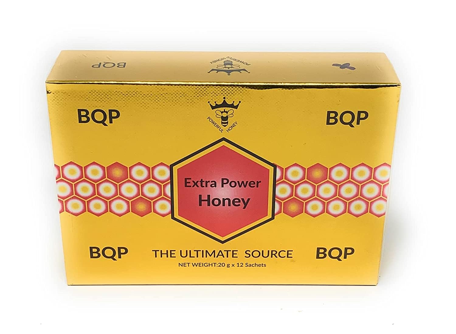 BQP Extra Power Honey – 12 Sachets x 20g – Natural Energy Booster – Premium Quality Herbal Honey Supplement