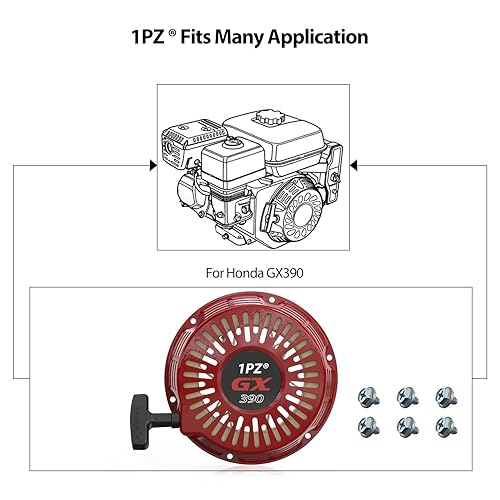 Miniatura 6 de 1PZ Reemplazo de arranque de arranque de retroceso 2QX-SG6 para Honda GX340 GX390 GX610 GX620 11hp 13hp 28400-ZEE3-W01ZA Generador Reemplaza
