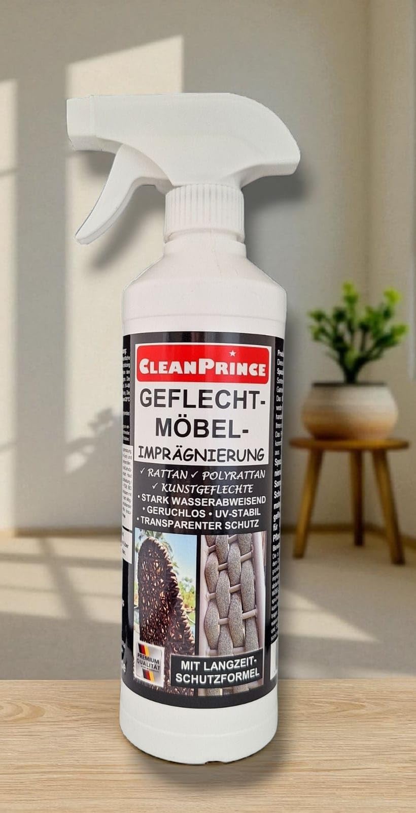 CleanPrince impermeabilizzante vimini 0,5 litri trasparente resistente UV rattan sintetico interni esterni
