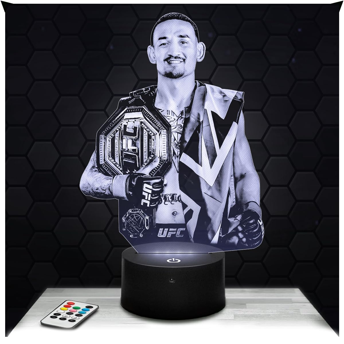 Lampephoto.fr - Max Holloway MMA 3D Lamp Decoration Free Martial Arts, Gift idea for Men Max Holloway MMA Adult Night Light Room Decor, Original Christmas, Gift idea for Men, Gifts Merchandising