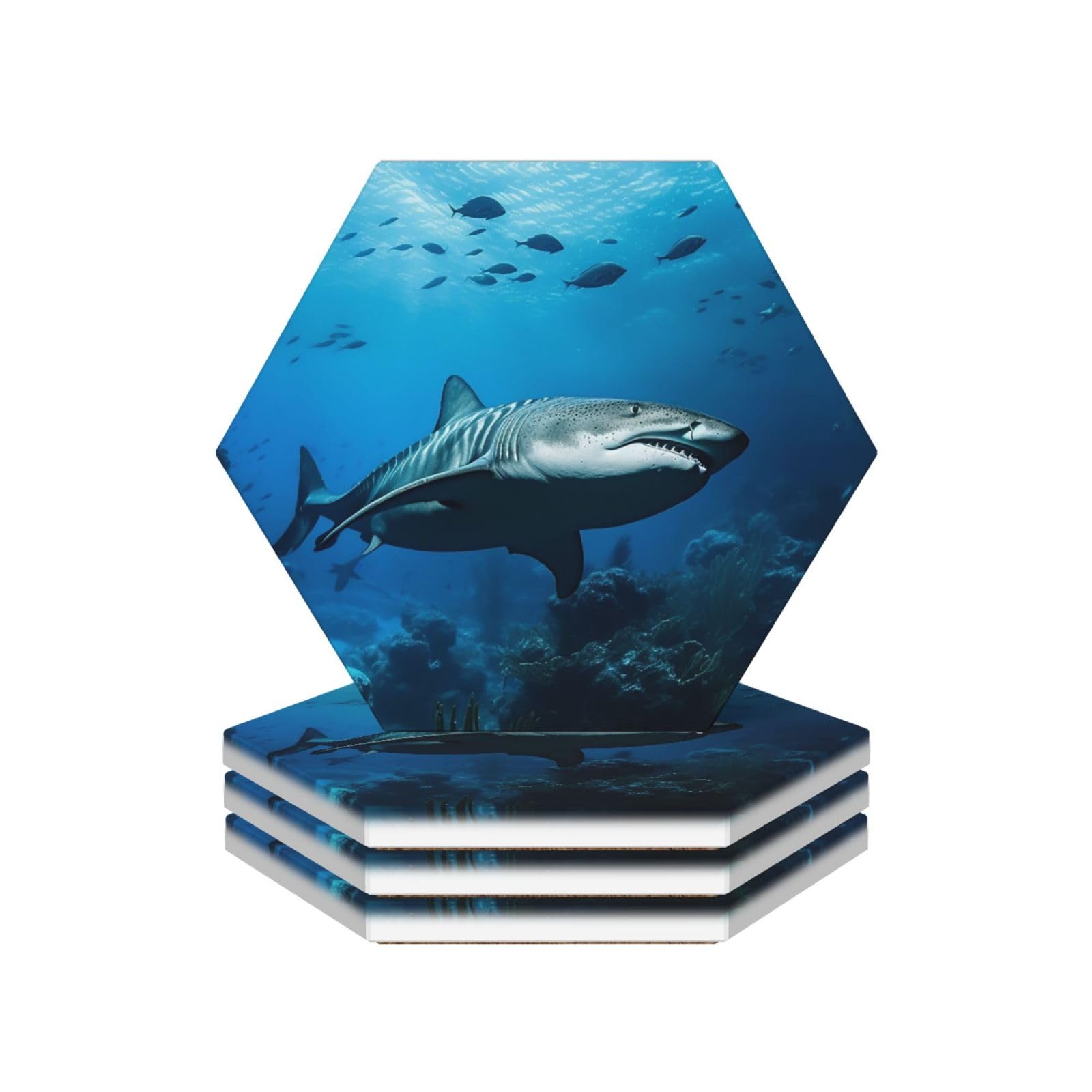 Dessous de verre en céramique (lot de 4) absorbants pour table basse