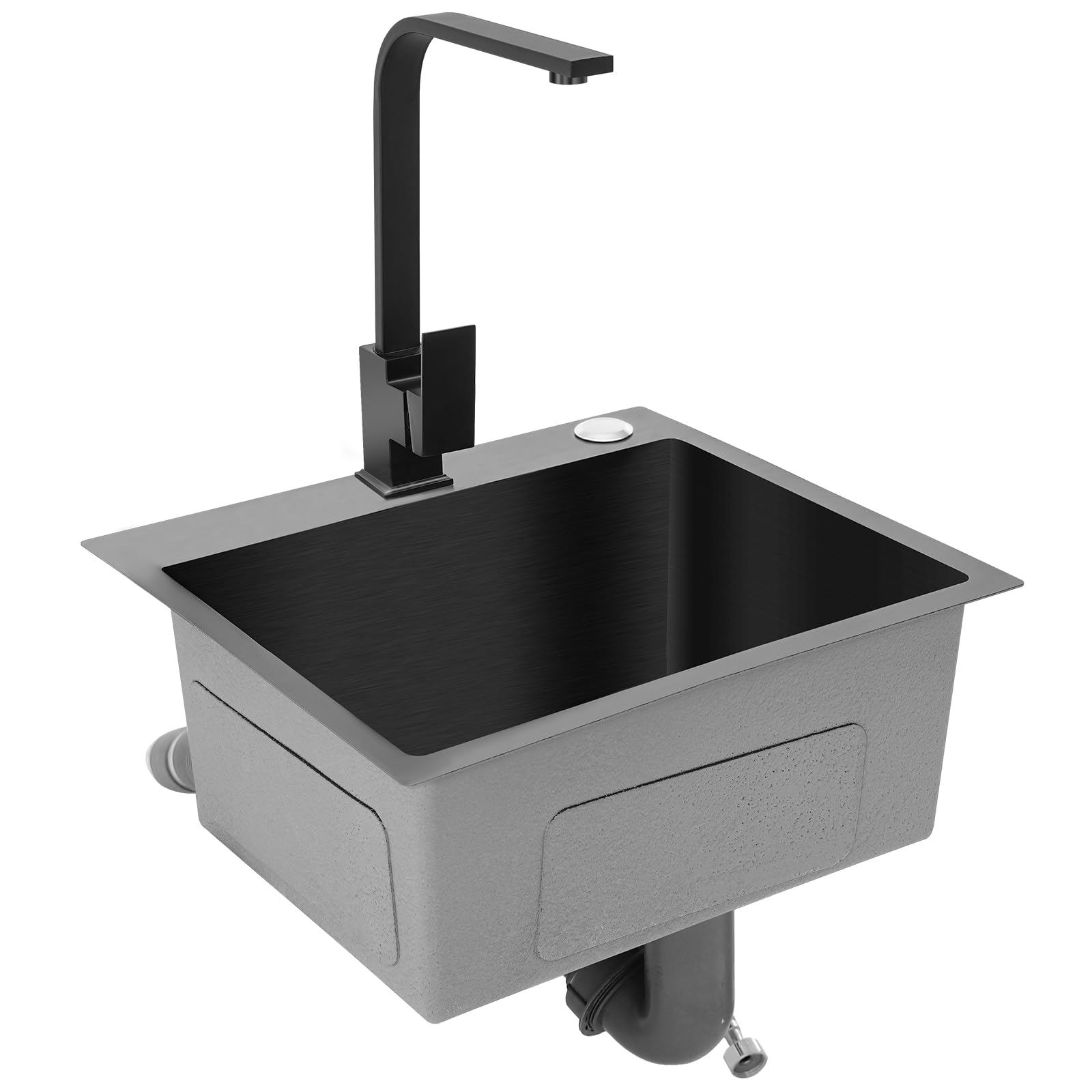 ML-Design spoelbak RVS 75x46 cm antraciet, multifunctionele keuken spoelbak rechthoekig